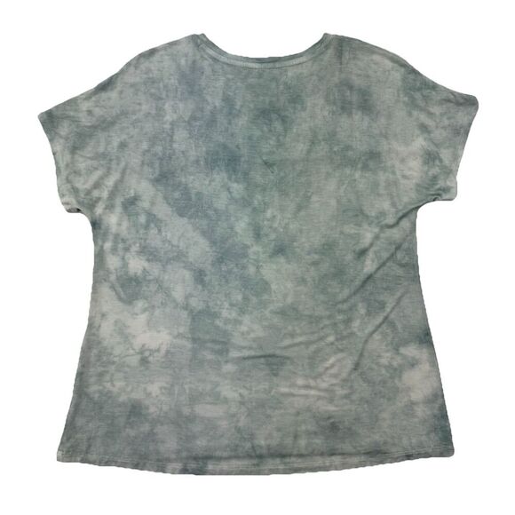 American Eagle Green Tie Dye Cut Out Front Tee Shirt Women’s Small Boho Top - Picture 4 of 7